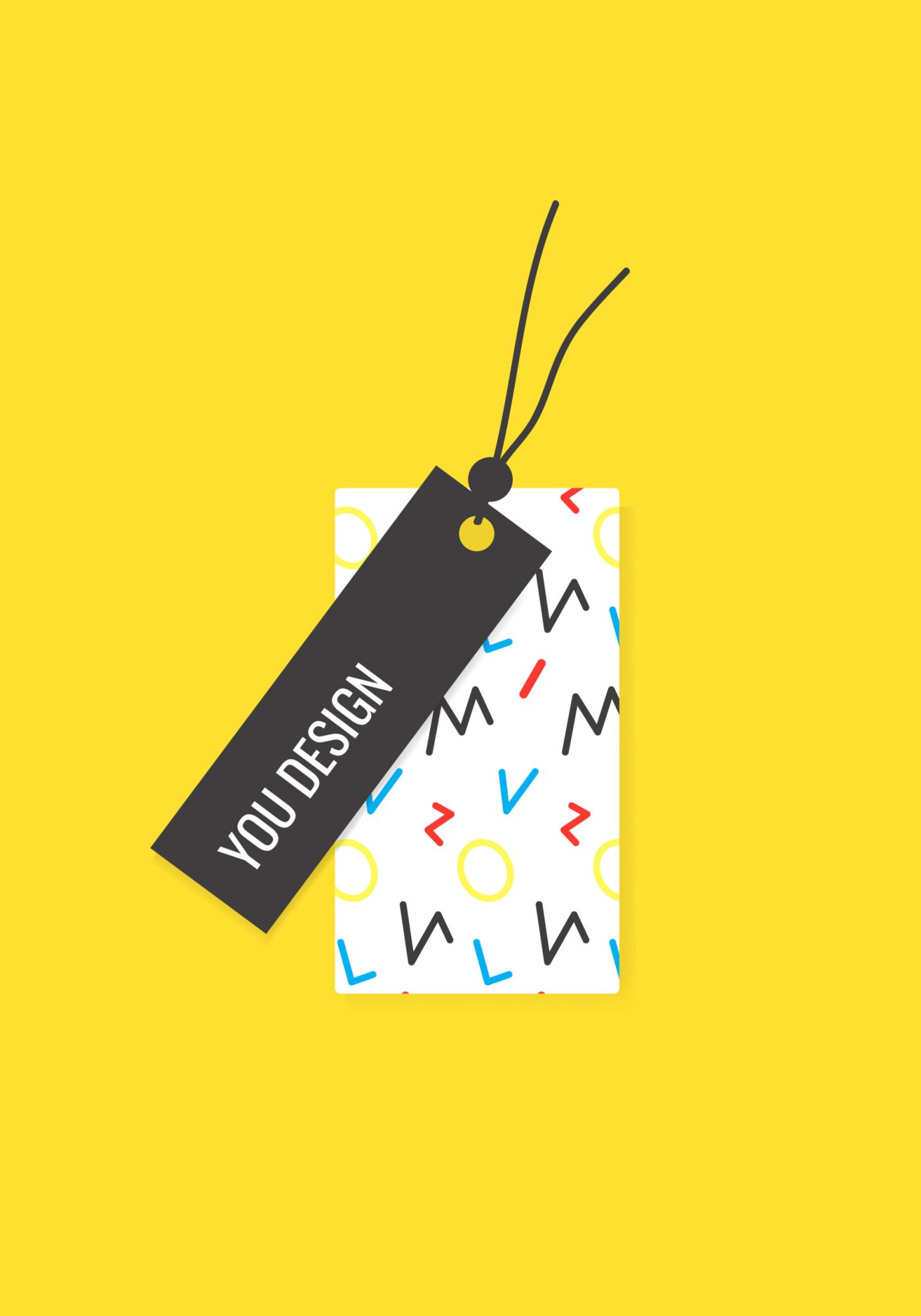 Colorful geometric memphis style tag
